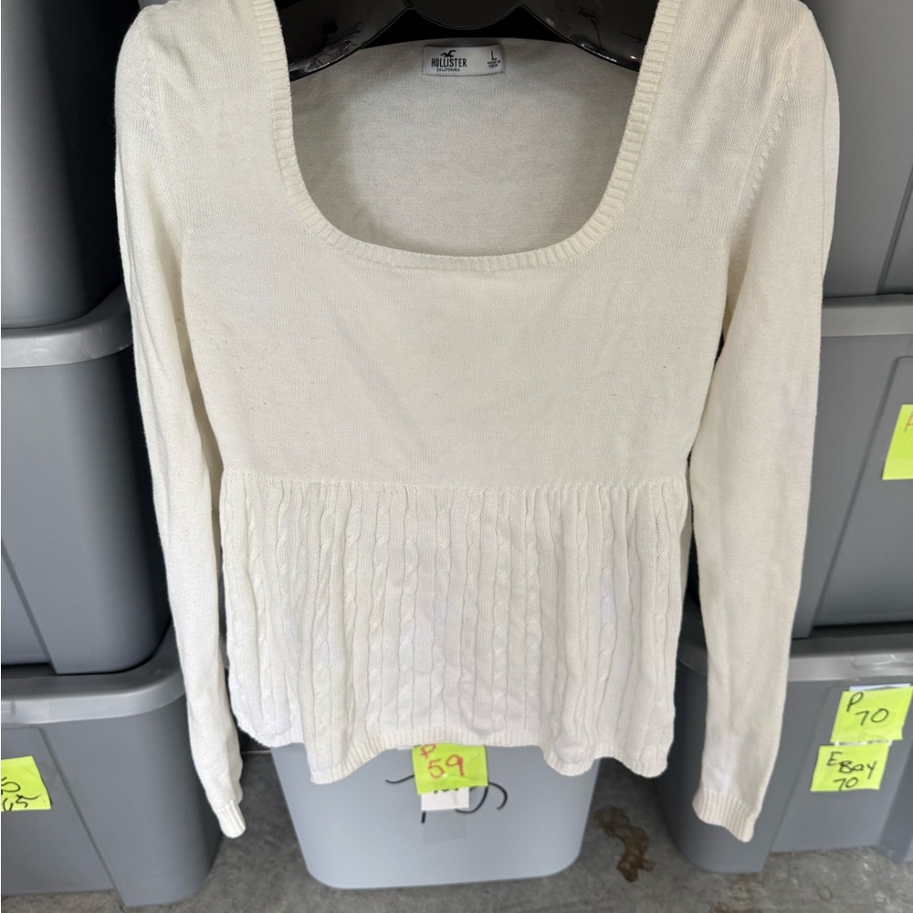 Hollister Cream Knit Blouse